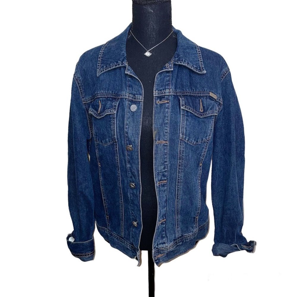 calvin klein dark blue denim jacket - Picture 2 of 8